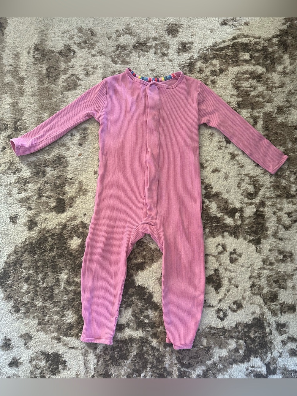 Magnetic Me Pink Ribbed Footed-Style One-Piece